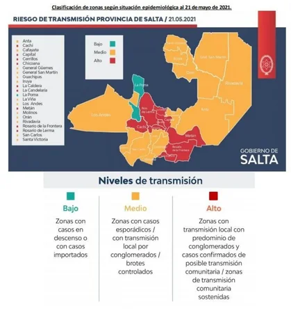 En Salta hay 9 departamentos considerados de Alto Riesgo: el COE define este sábado nuevas restricciones