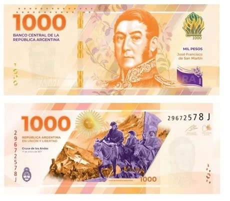 Lanzarán el billete de $1.000 con la imagen de San Martín