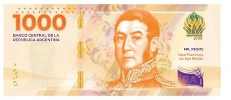 El billete de mil pesos de San Martín fue escogido como el mejor del año